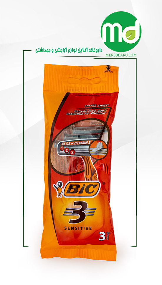 خودتراش بیک sensitive سه تیغه بسته 3 عددی