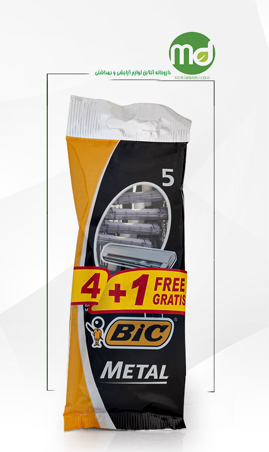 خودتراش bic ضد زنگ 5 عددی مدل metal