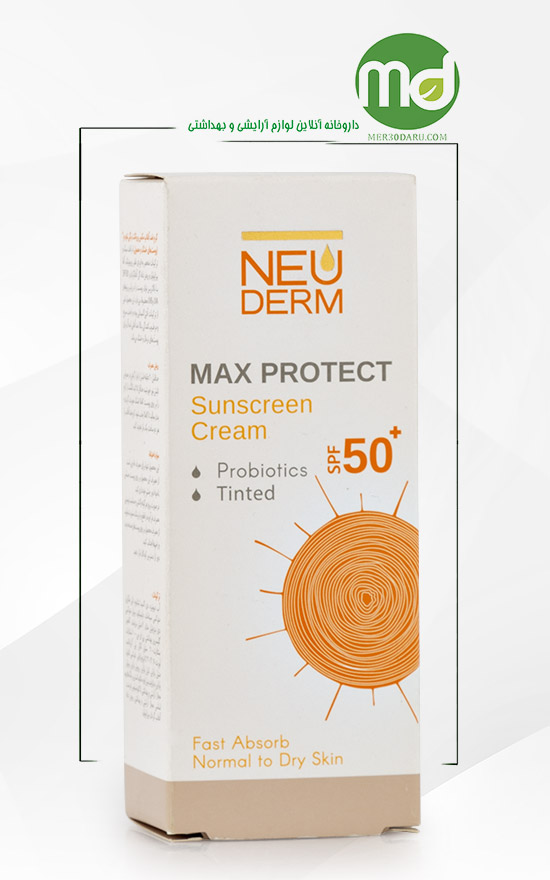 کرم ضد آفتاب رنگی مکس پروتکت نئودرم برای پوست خشک SPF 50