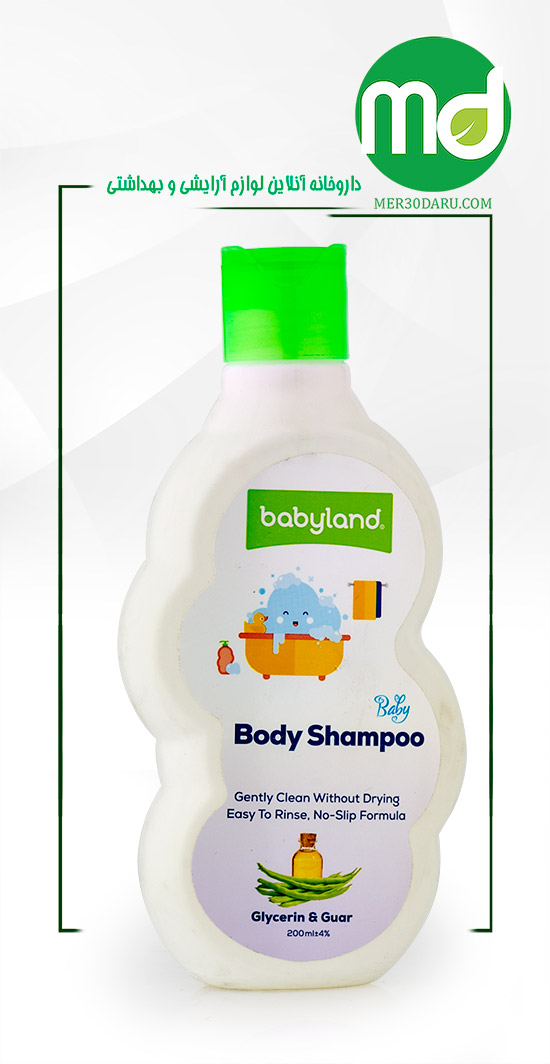 شامپو بدن کودک بی بی لند حاوی گلیسیرین و گوار 200ml