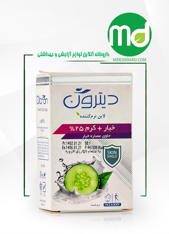 صابون کرم دار 25% دیترون حاوی عصاره خیار 110گرم