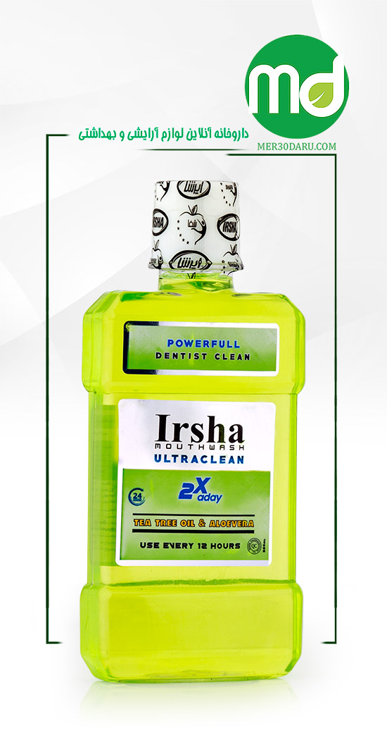 دهانشویه ایرشا حاوی روغن درخت چای و آلوئه ورا