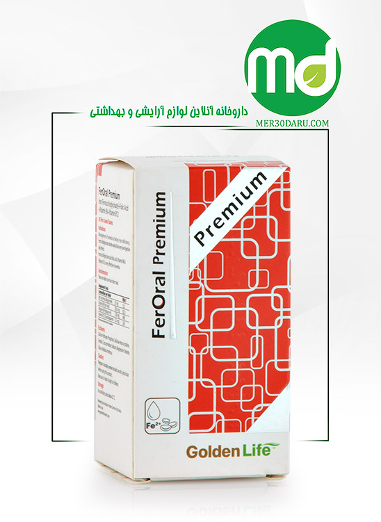 قرص فرورال پریمیوم گلدن لایف تامین آهن و فولیک اسید بدن 30 عدد