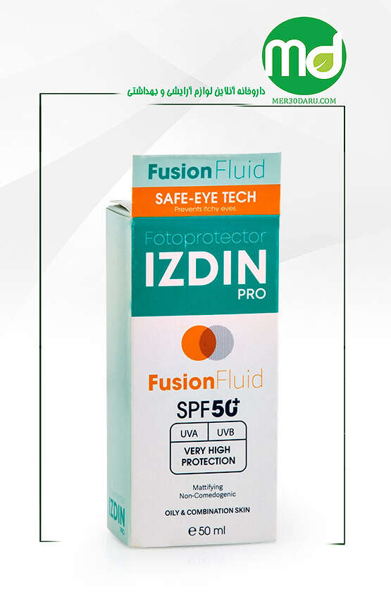 فلوئید ضد آفتاب پوست چرب و مختلط ایزدین پرو SPF 50