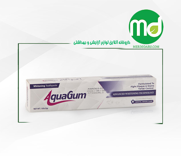 خمیر دندان سفید کننده روزانه آکواگام با طعم نعناع 100g