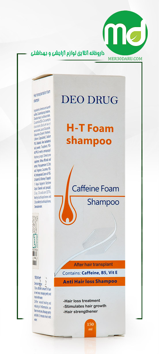 شامپو فوم زمان کاشت مو دئو دراگ حاوی کافئین 150ml