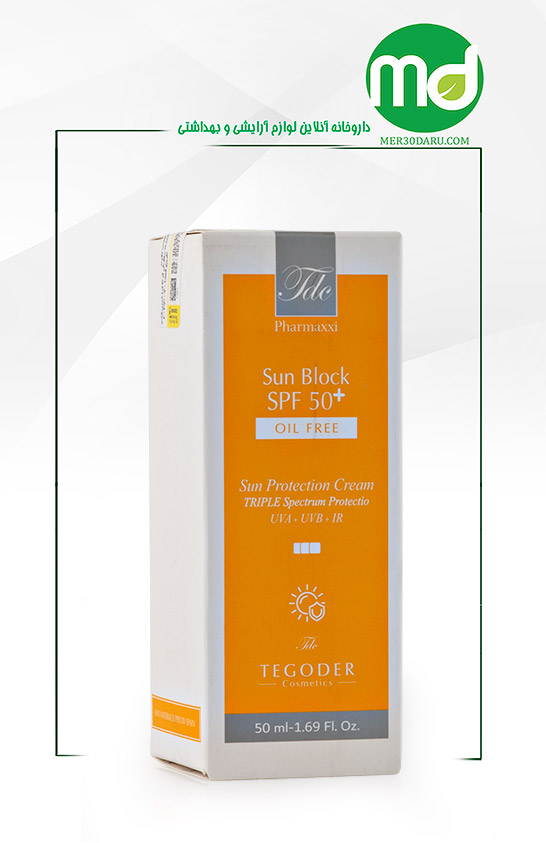 کرم ضد آفتاب بی رنگ تگودر مناسب پوست چرب SPF 50