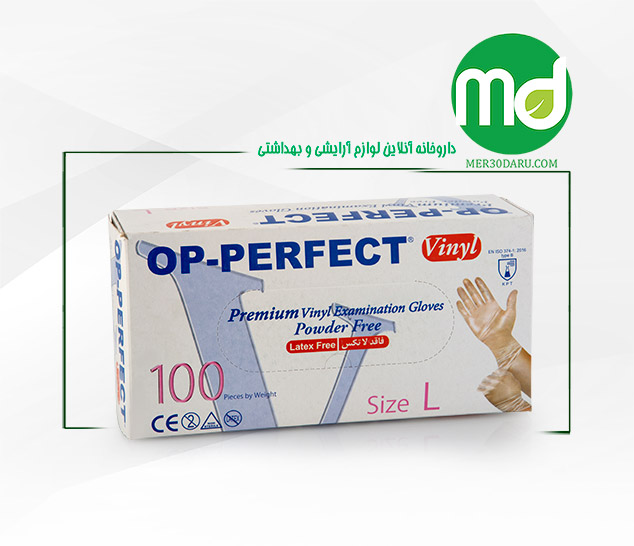 دستکش وینیل اپی پرفکت فاقد لاتکس سایز L