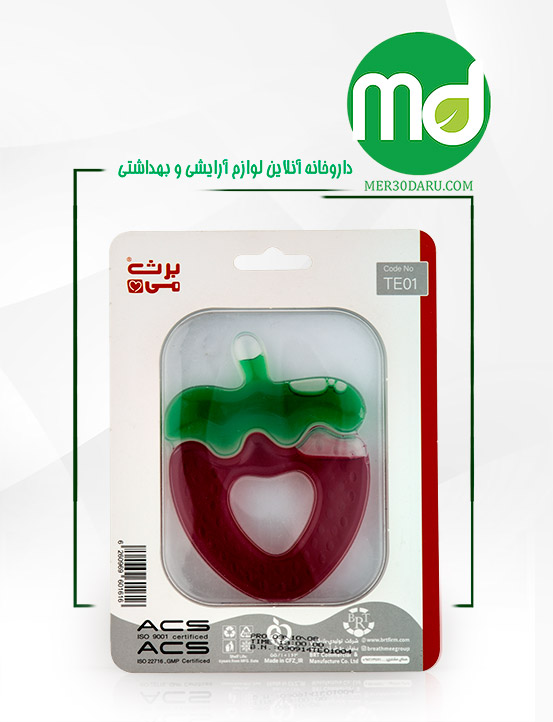 دندان گیر کودک مدل توت فرنگی برث می کودکان بالای 3 ماه