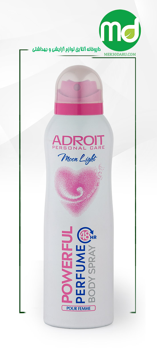 اسپری بدن زنانه مون لایت ادرویت با رایحه خنک و تازه 200ml