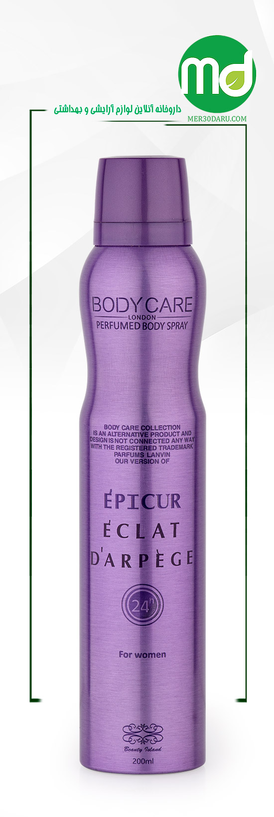اسپری خوشبو کننده بدن زنانه بادی کر مدل اکلت