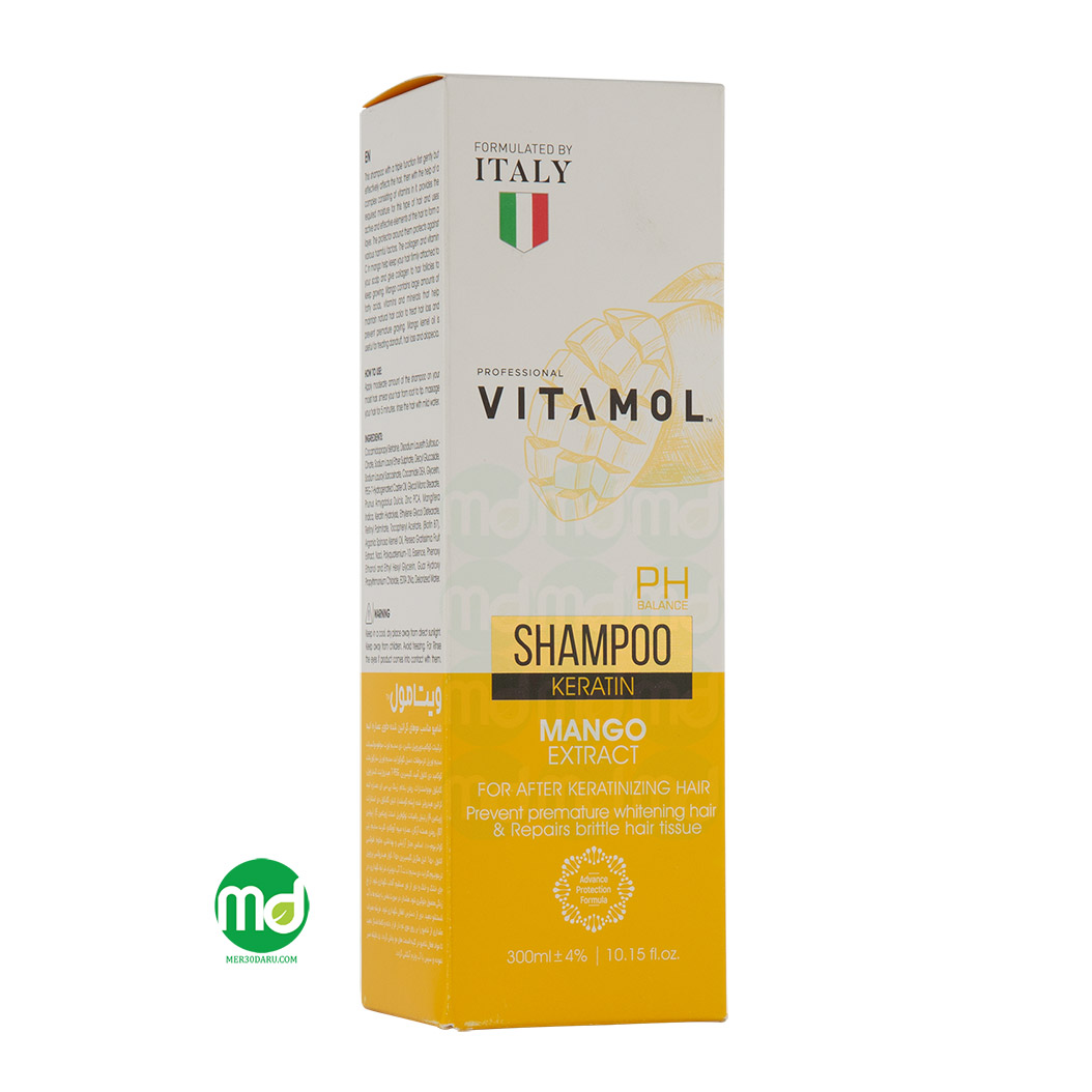 شامپو موهای کراتین شده ویتامول حاوی عصاره انبه 300ml