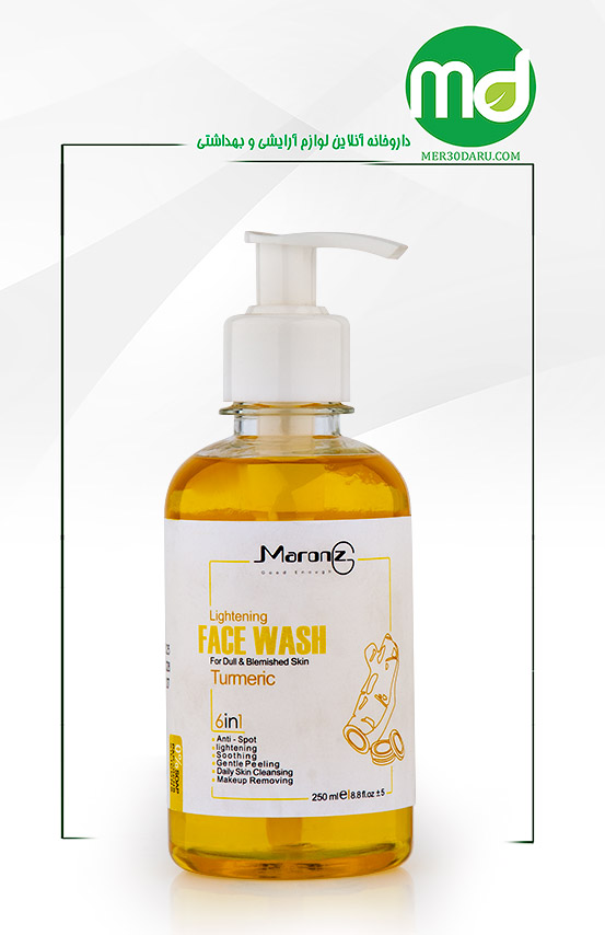 ژل شستشوی زردچوبه مارونز مناسب پوست کدر و دارای لک