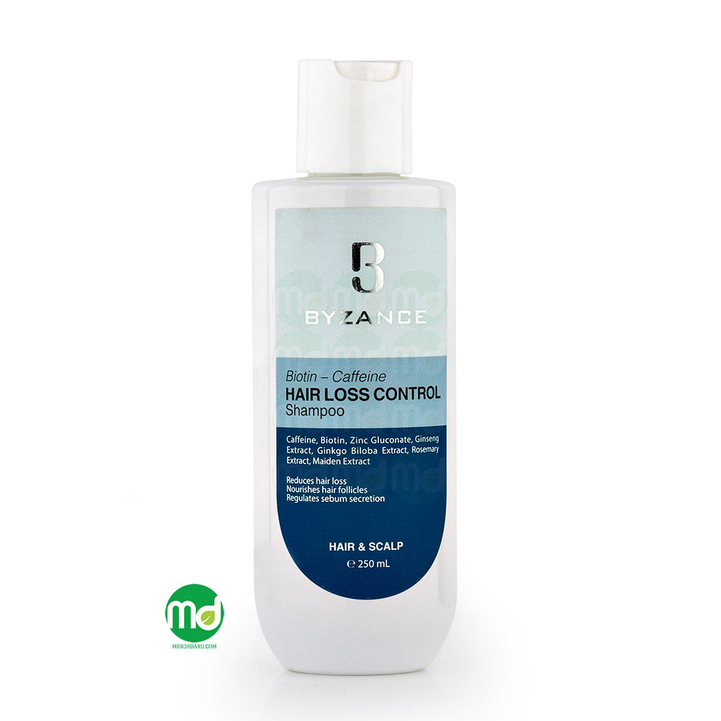 شامپو ضد ریزش بیزانس حاوی کافئین و بیوتین 250ml