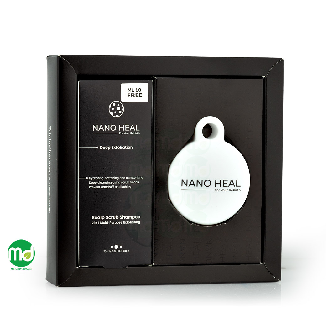 Mer30daru nano heal scalp scrab shampoo pack (2) پک شامپوی اسکراب دار