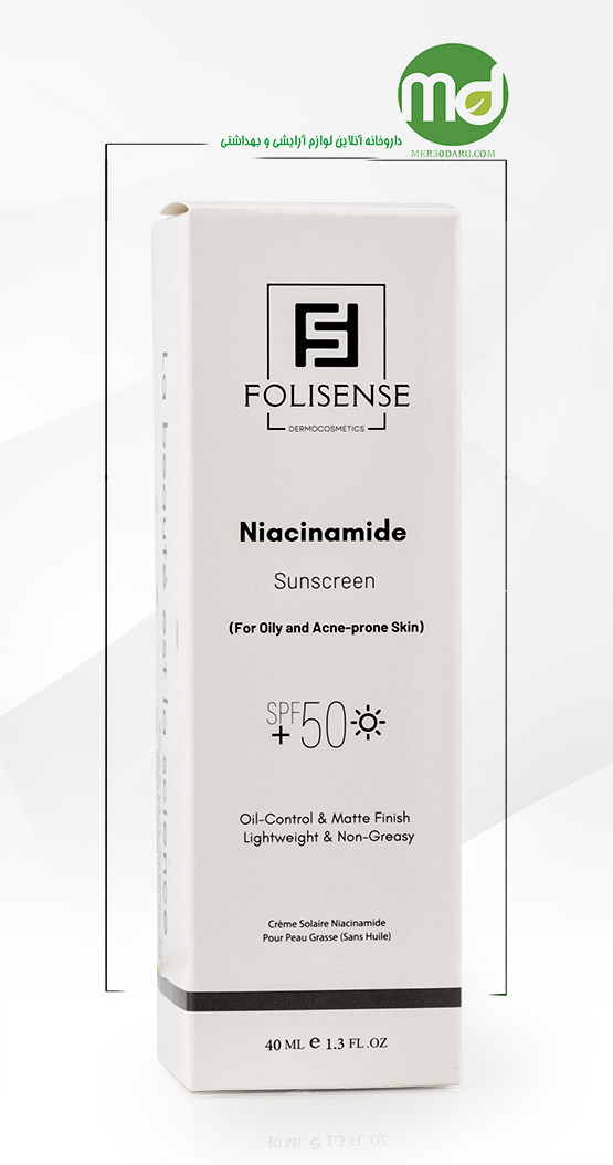 کرم ضد آفتاب حاوی نیاسینامید فولی سنس پوست چرب SPF 50