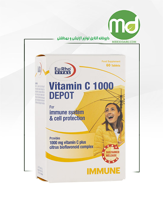 قرص ویتامین C 1000 دپو یوروویتال 60 عددی